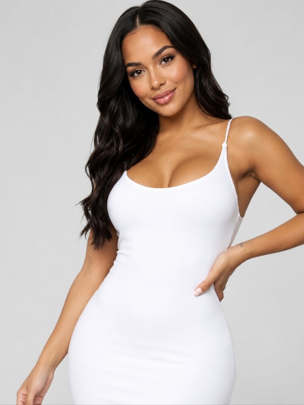FOREVER 21 white Body Sculpting Dress 👗Excellent condition Size Large